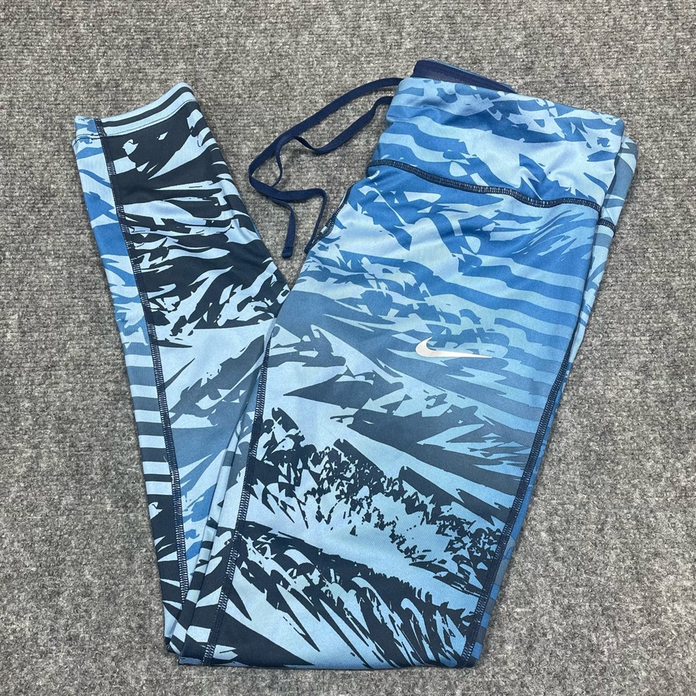 Nike Women's Blue Patterned Leggings